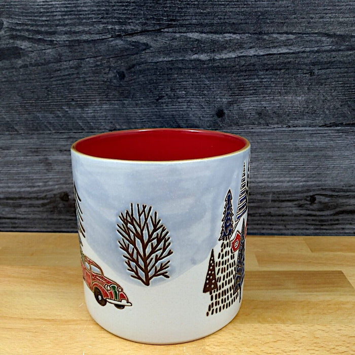 Elk Ridge Canister Set Winter Holiday Scene 4 & 5" Embossed Jars by Blue Sky