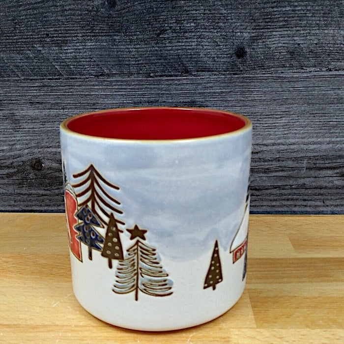 Elk Ridge Canister Set Winter Holiday Scene 4 & 5" Embossed Jars by Blue Sky