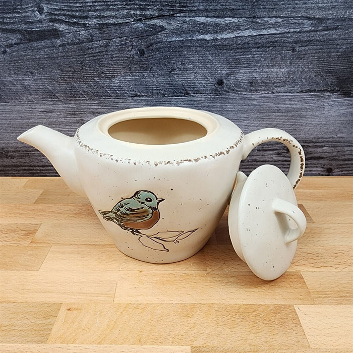 Embossed Bird Teapot Ceramics Animal Tea Pot Décor Collectable by Blue Sky