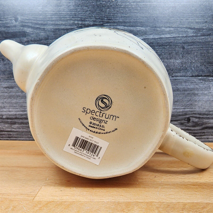 Embossed Bird Teapot Ceramics Animal Tea Pot Décor Collectable by Blue Sky
