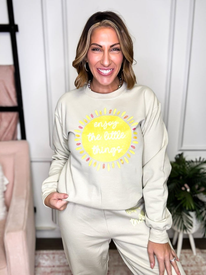 Enjoy The Little Things Graphic Pullover - FINAL SALE - Macoma Boutique555 Presales