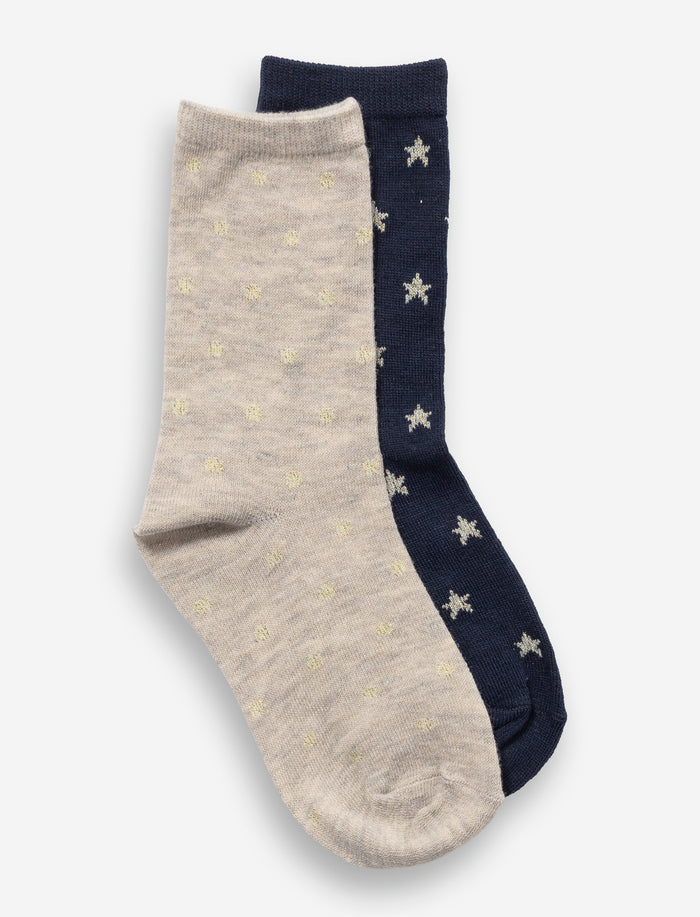 Ensemble de 2 paires de chaussettes à pois pour fille