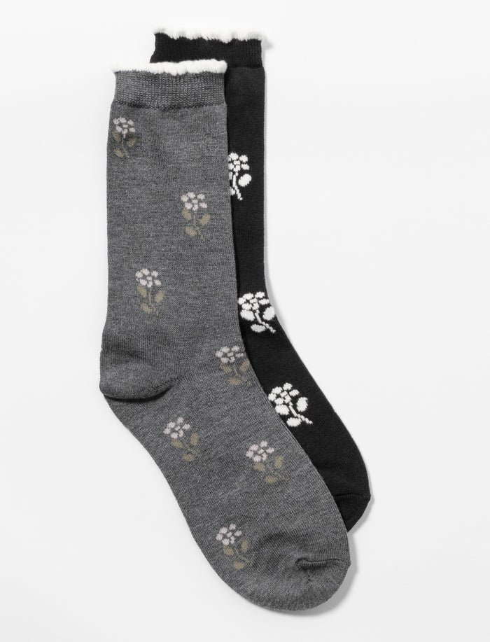 Ensemble de 2 paires de chaussettes fleuri