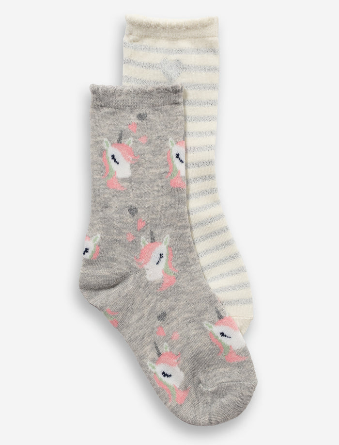 Ensemble de 2 paires de chaussettes imprimé pour fille