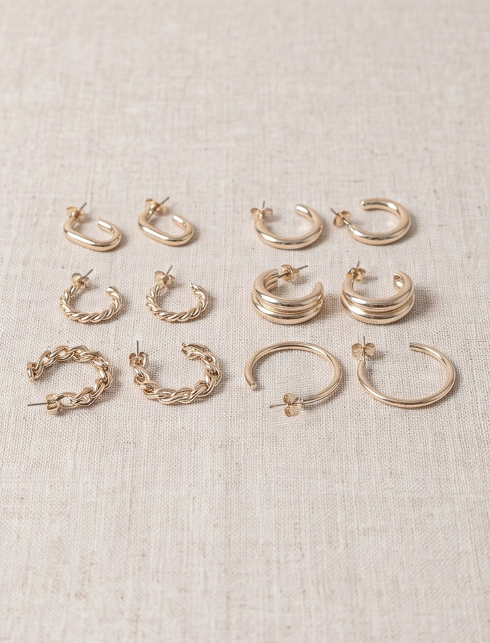 Ensemble de 6 paires de boucles d’oreilles