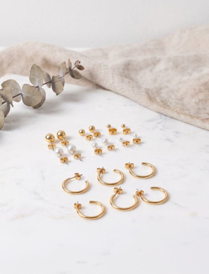 Ensemble de 9 paires de boucles d’oreilles