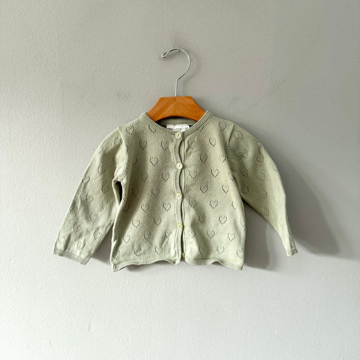 Ergee / Smokey green heart cotton cardigan / 3-6M(68)