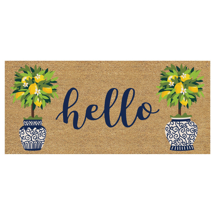Evergreen Enterprises - Hello Topiary Flocked Coir Sassafras Switch Mat