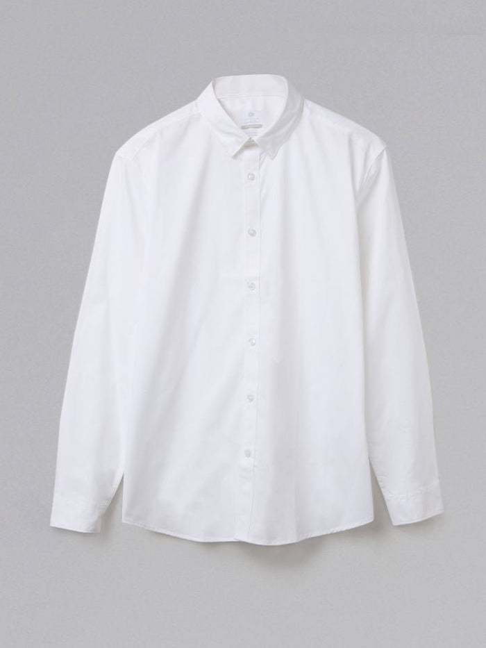 Everyday White Cotton Cutaway Collar Shirt