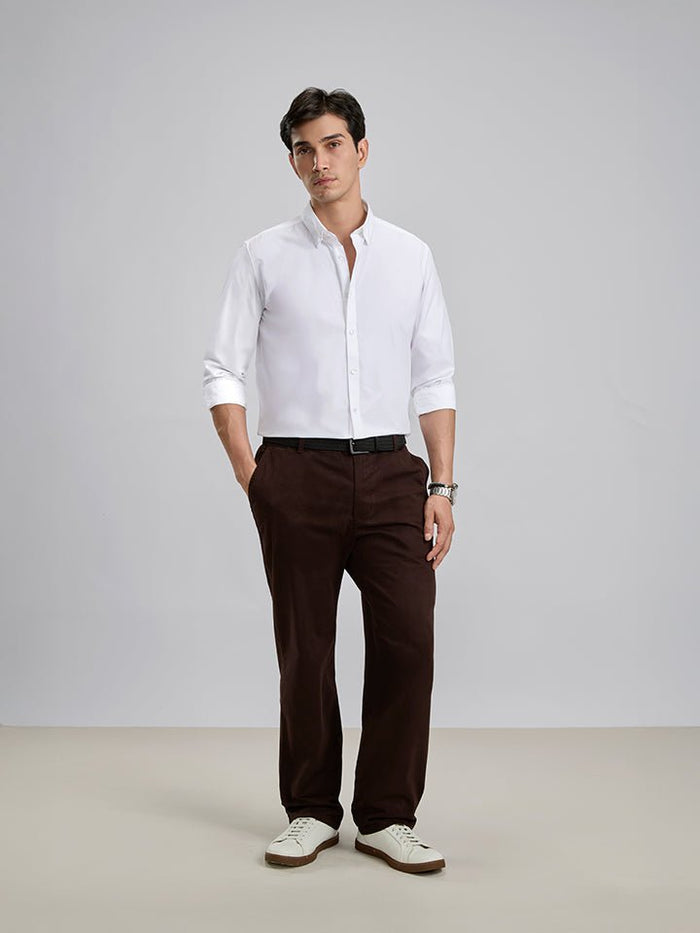 Everyday White Cotton Cutaway Collar Shirt