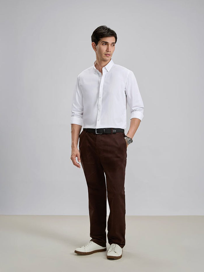 Everyday White Cotton Cutaway Collar Shirt