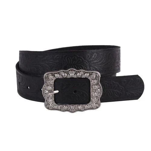 Everyday Essentials Springtime Belt With Sharp Angular Buckle In Black - Macoma Boutique310 Accessories/Jewelry