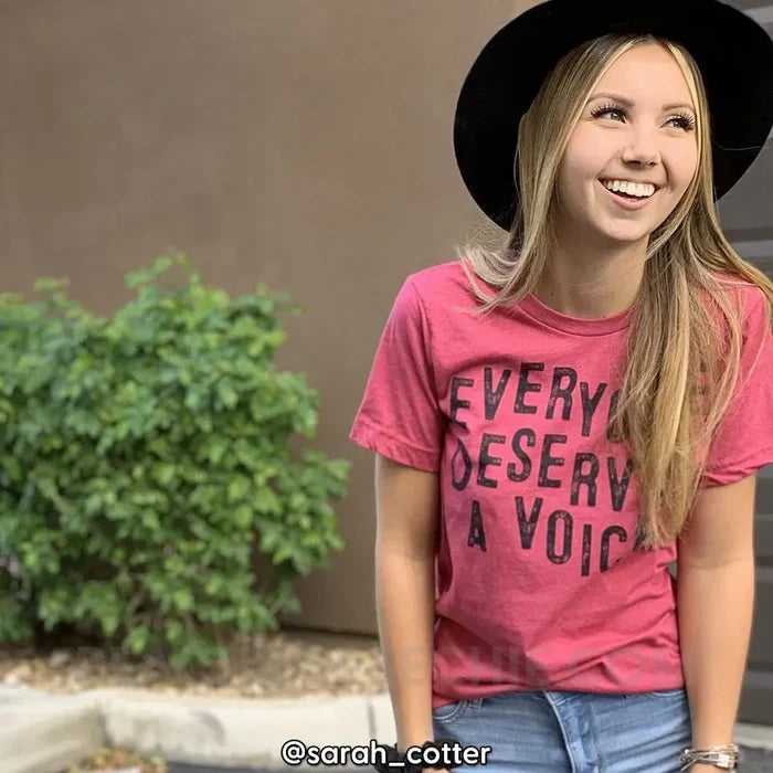 Everyone Deserves A Voice Premium Soft Tee - T-Shirts & Tops peachiespeechie.com