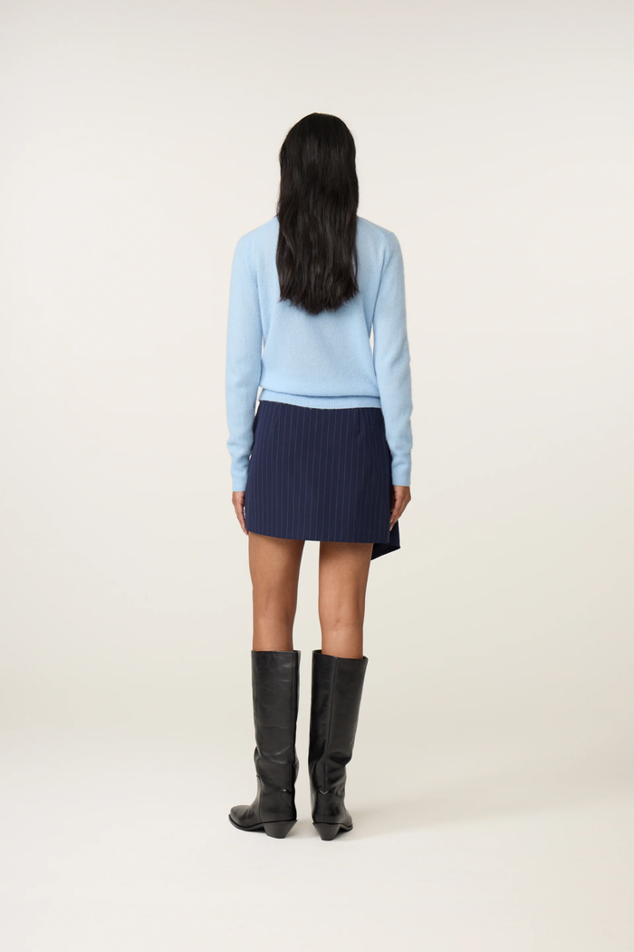 Fabienne Chapot Barbara Pullover in Icey Blue with purple collar – Dotique