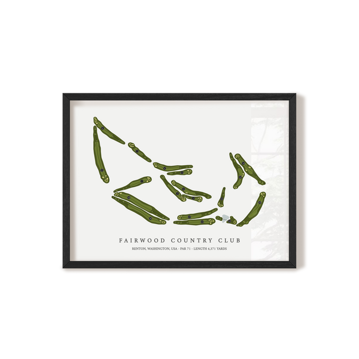 Fairwood Country Club | Golf Course Map | Black Frame