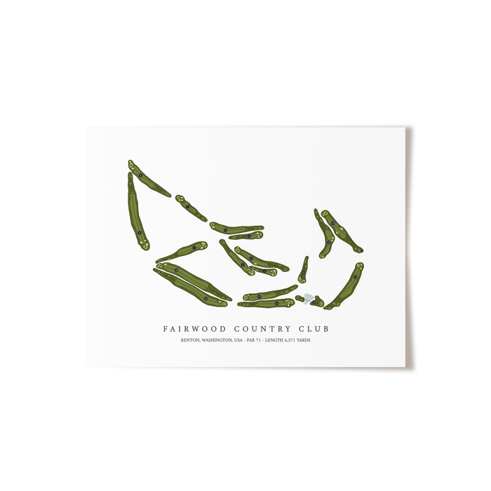 Fairwood Country Club | Golf Course Map | Unframed