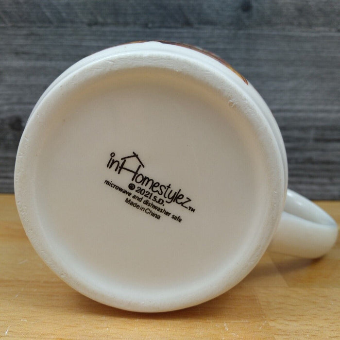 Farmwood Valley Harvest Pumpkin Floral Coffee Mug Ceramic Tea Cup 16oz Blue Sky