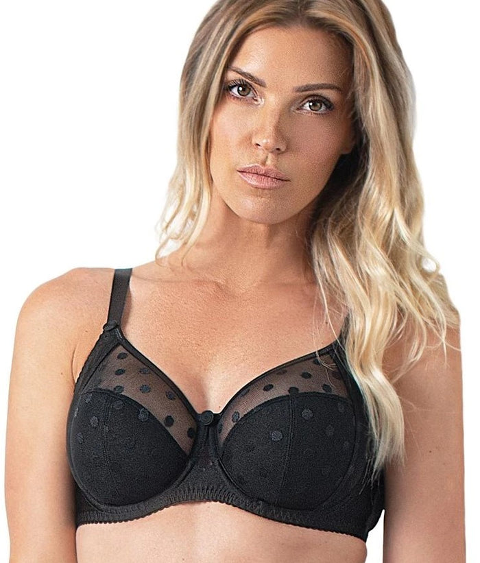 FIT FULLY YOURS Carmen Blue Coral Polka Dot Underwire Bra (#B2498)
