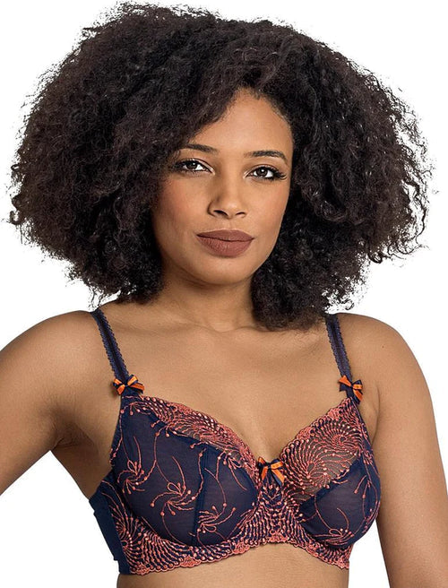 FIT FULLY YOURS Nicole See-Thru Lace Underwire Black Cobalt Bra (#B2271)