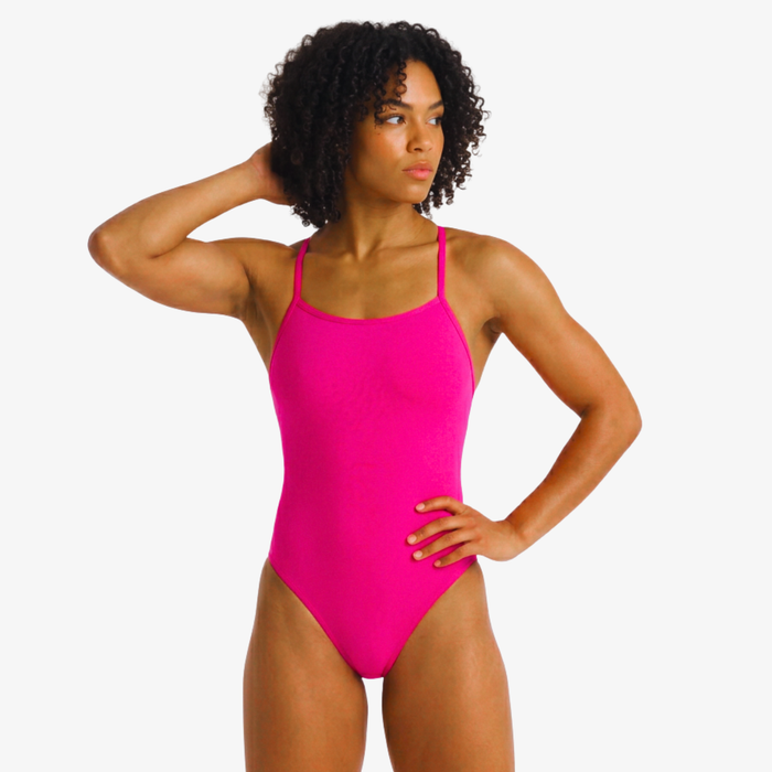 Flamingo Luxe-Back One-Piece Training Swimsuit - Norca Athletic Swimwear