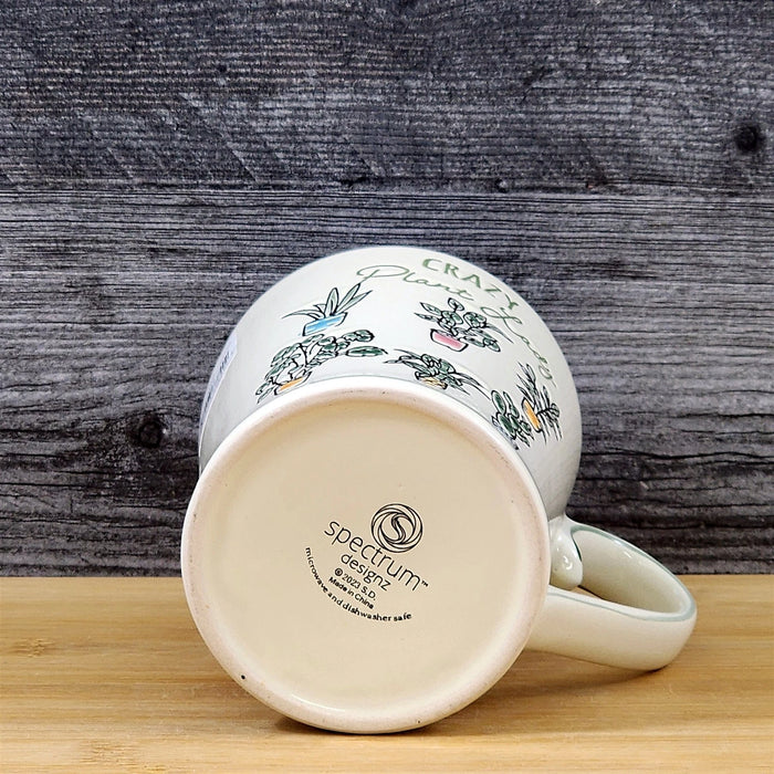 Floral Crazy Plant Lady Coffee Mug Embossed Tea Cup Ceramic Blue Sky 17oz