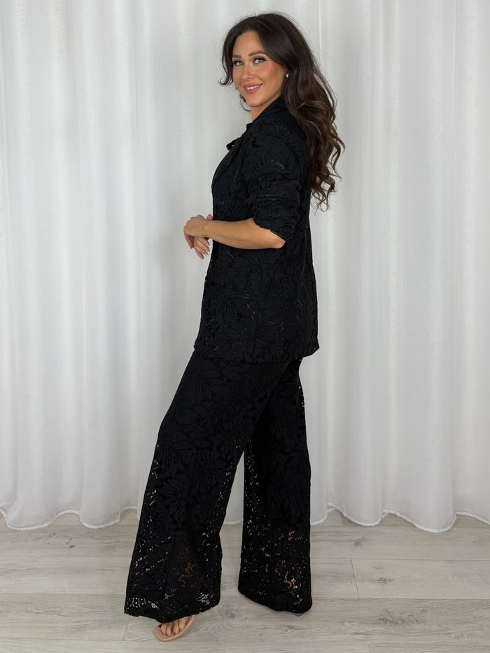 Floral Lace Tailored Blazer & Trouser Co-Ord (3 Colours)