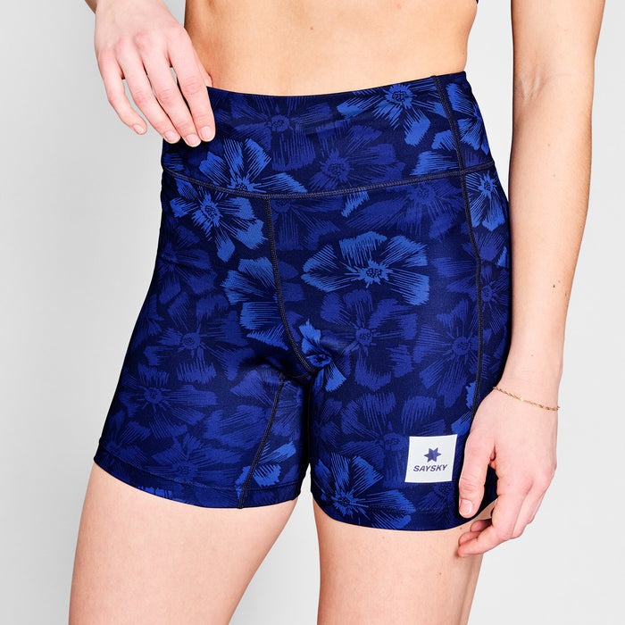 Saysky Flower Combat+ Short Tights 7\" Blue Flower 1029 NWRST30C1029