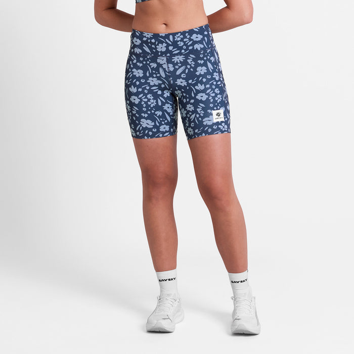 Saysky Flower Combat+ Short Tights 7\" Blue Flower 1065 SW55008