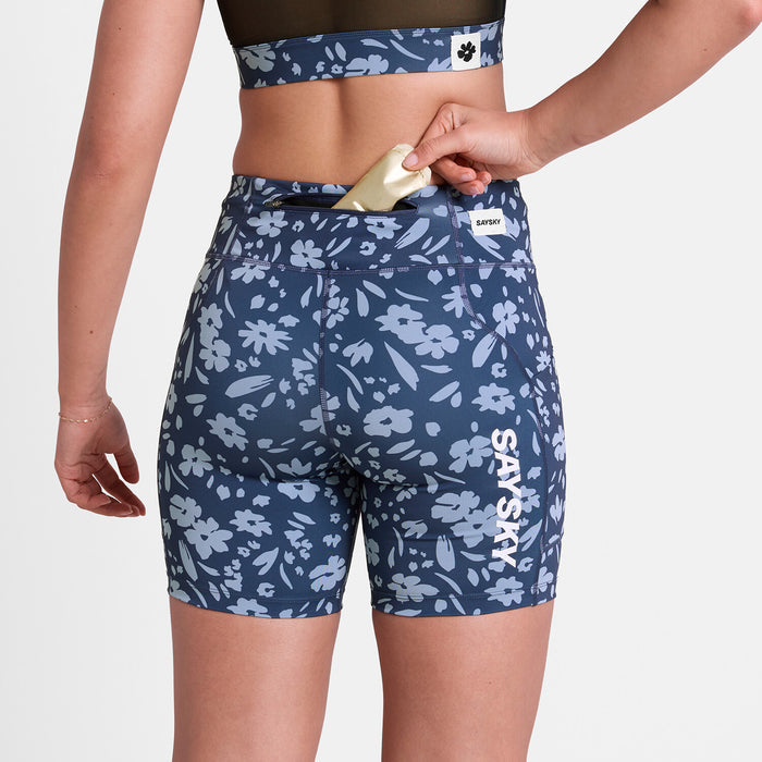 Saysky Flower Combat+ Short Tights 7\" Blue Flower 1065 SW55008
