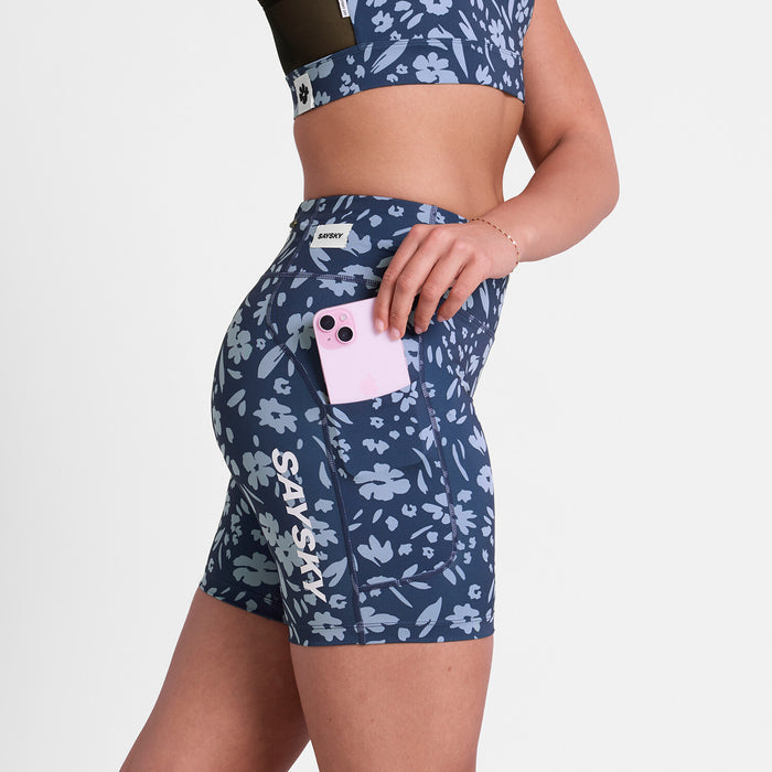 Saysky Flower Combat+ Short Tights 7\" Blue Flower 1065 SW55008
