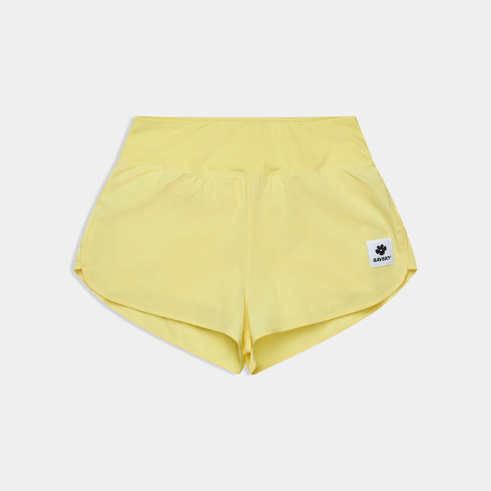 Saysky Flower Pace Shorts 3\" Yellow 418 SW40007