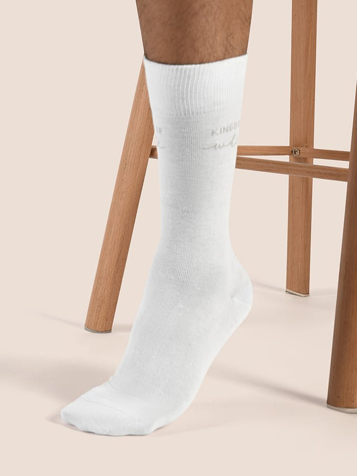 Flux White Knitted Cotton Socks