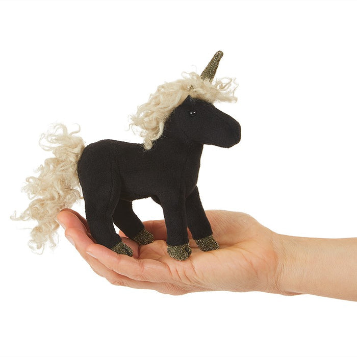 Folkmanis Finger Puppet - Mini Black Unicorn