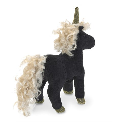 Folkmanis Finger Puppet - Mini Black Unicorn