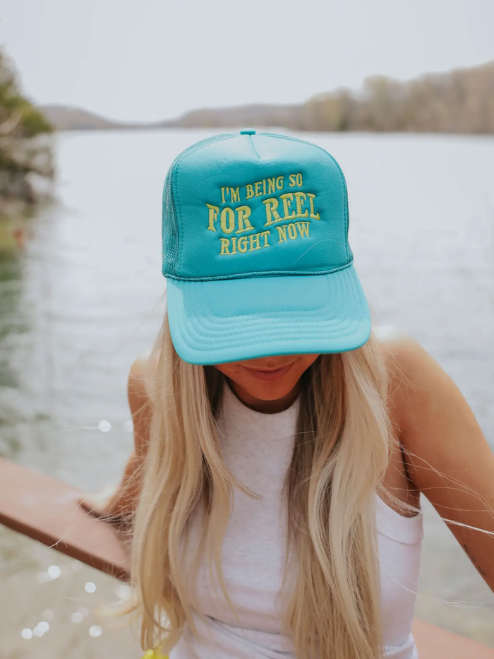 on trendy trucker hat Charlie southern