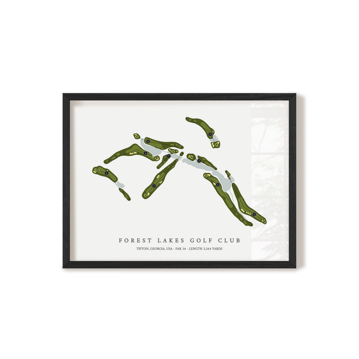 Forest Lakes Golf Club | Golf Course Map | Black Frame