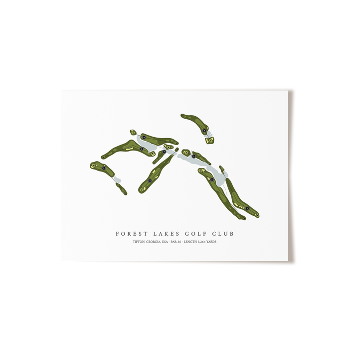Forest Lakes Golf Club | Golf Course Map | Unframed