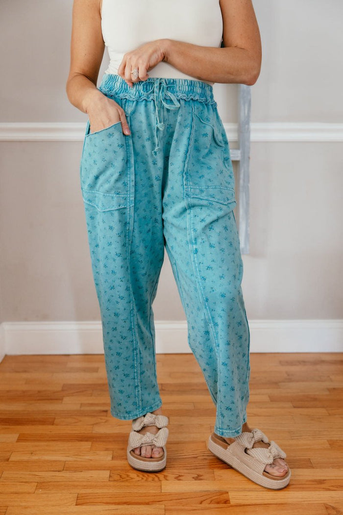 Forget Me Not Pants In Teal Blue - Macoma Boutique210 Other Bottoms