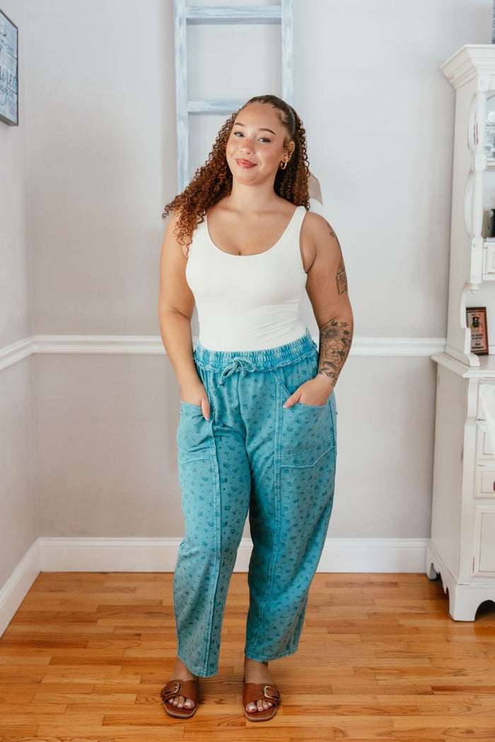 Forget Me Not Pants In Teal Blue - Macoma Boutique210 Other Bottoms