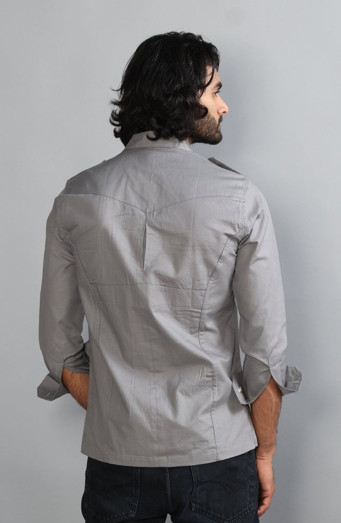 Fossil Grey Turkish Linen Hunting Shirt