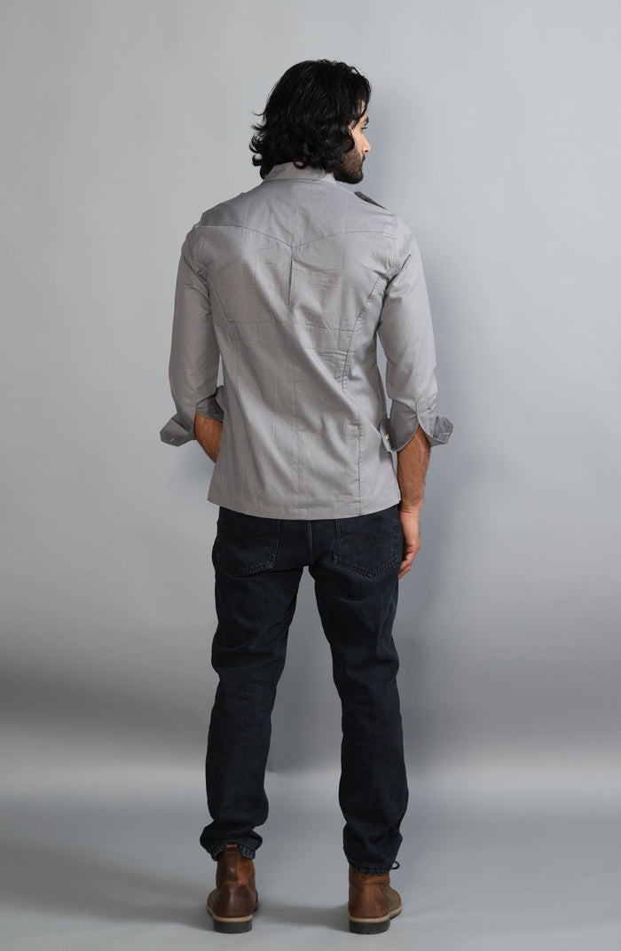 Fossil Grey Turkish Linen Hunting Shirt