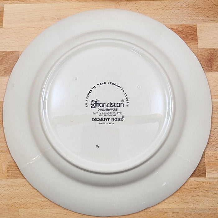 Franciscan Desert Rose 10" Dinner Plates Set of 4 Earthenware USA 1978 Stamp