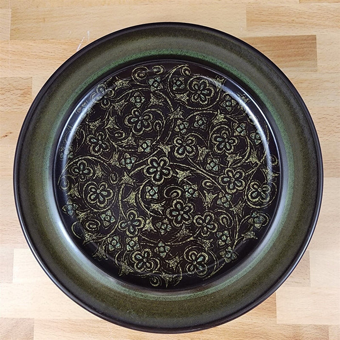 Franciscan Madeira Brown Dinner Plate Green Floral USA TV Stamp 10 1/2" Vtg