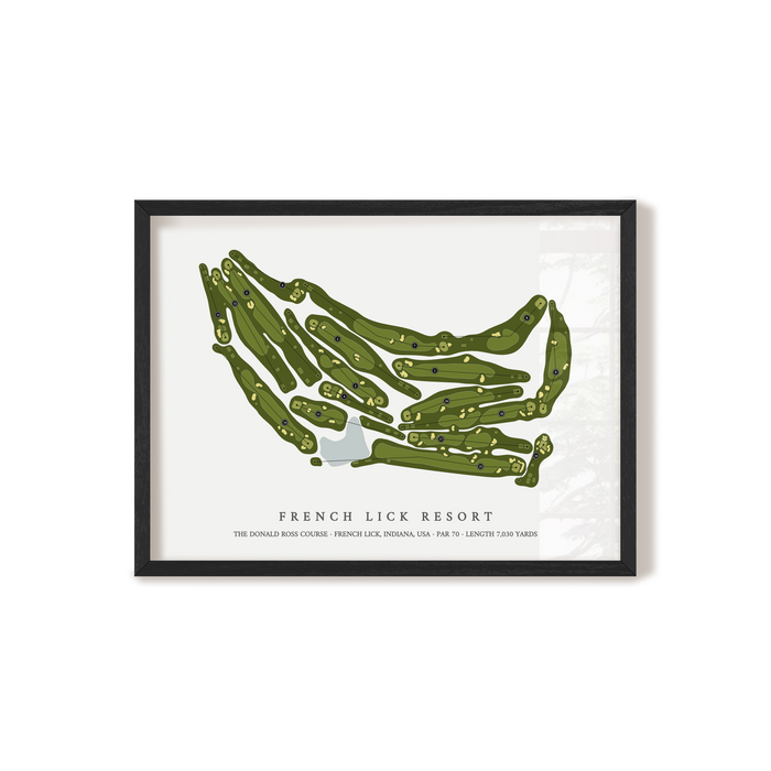 French Lick Resort - The Donald Ross Course | Golf Course Map | Black Frame