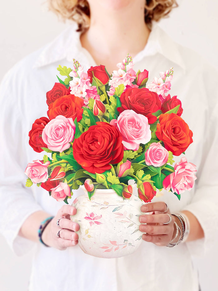 FreshCut Paper LLC - Blooming Roses (8 Pop-up Greeting Cards)