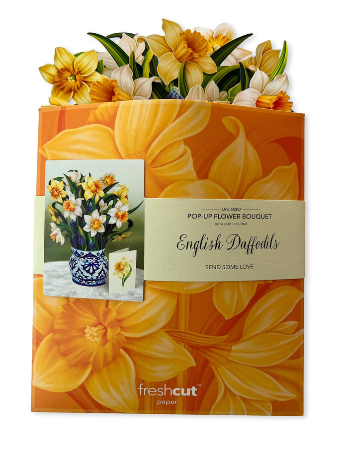 FreshCut Paper LLC - English Daffodils (8 Pop-up Greeting Cards)
