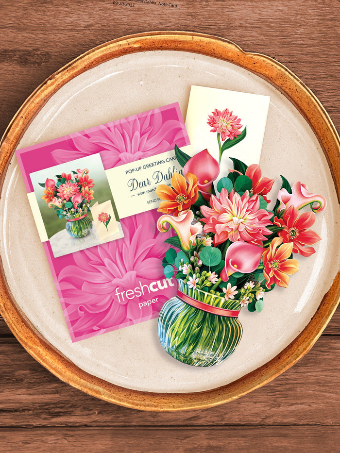 FreshCut Paper LLC - Mini Dear Dahlia (10 Pop-up Greeting Cards)