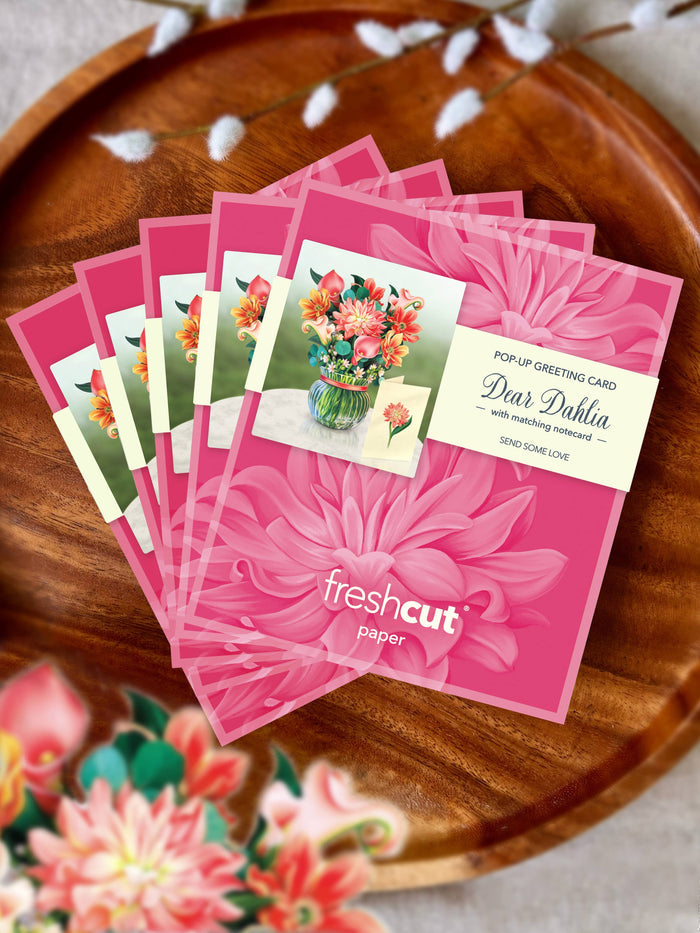 FreshCut Paper LLC - Mini Dear Dahlia (10 Pop-up Greeting Cards)