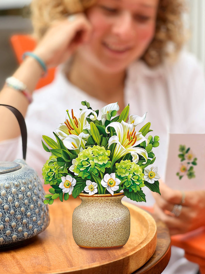 FreshCut Paper LLC - Mini Ivory & Sage (10 Pop-up Greeting Cards)
