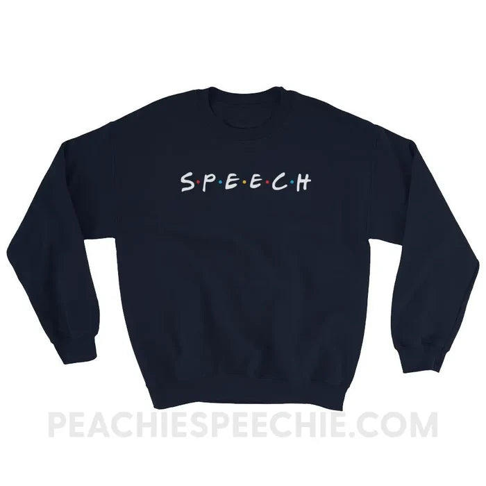 Friends Speech Classic Sweatshirt - Navy / S - Hoodies & Sweatshirts peachiespeechie.com